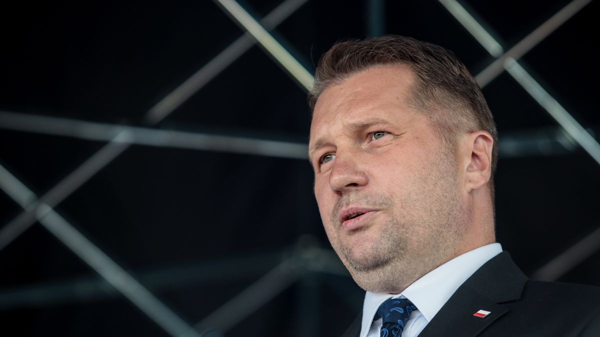 Świdnik, 04.09.2023. Minister edukacji i nauki Przemysław Czarnek uczestniczy w Zespole Szkół Ogólnokształcących w Świdniku, 4 bm. w inauguracji roku szkolnego 2023/2024. (ad) PAP/Wojtek Jargiło