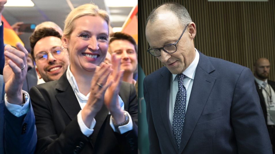 Liderka AfD Alice Weidel i kandydat na kanclerza Friedrich Merz