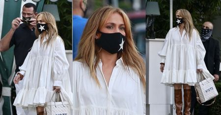 Stylowa Jennifer Lopez zachęca do głosowania torebką Gucci na randce z przyszłym mężem (ZDJĘCIA)