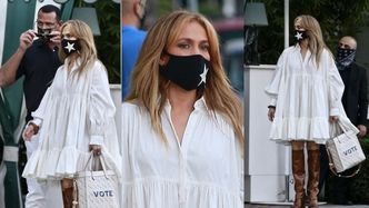 Stylowa Jennifer Lopez zachęca do głosowania torebką Gucci na randce z przyszłym mężem (ZDJĘCIA)