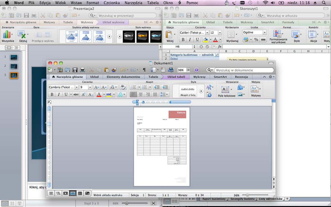 Wstążki w różnych programach mają różne kolory