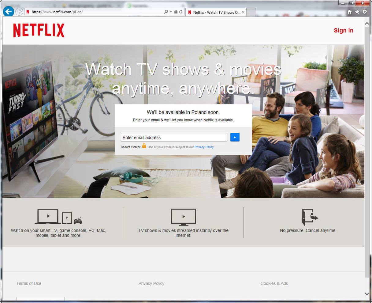 To zobaczy każdy kto odwiedzi stronę netflix.com z Polski