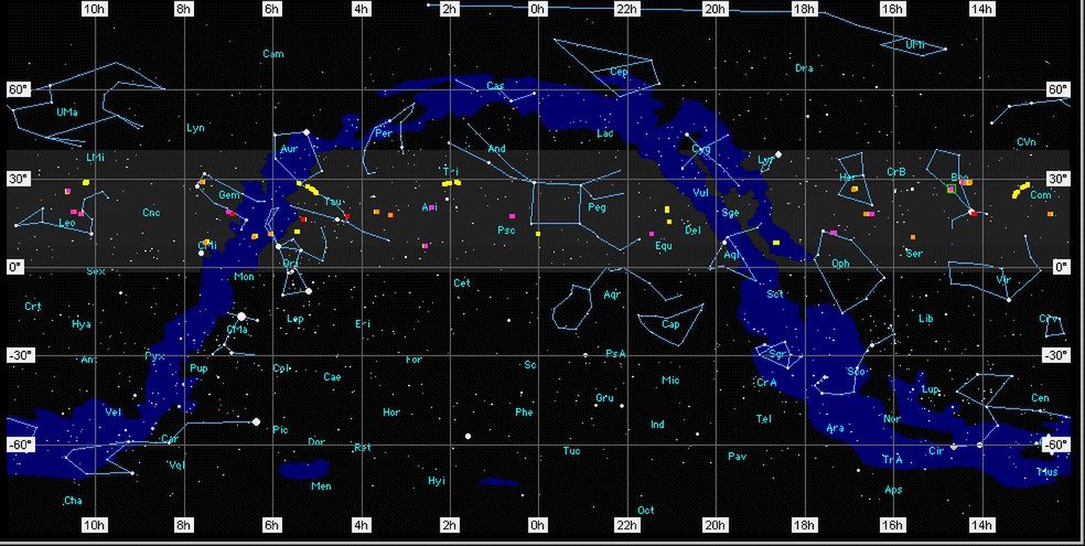 Na niebiesko zaznaczono fragment, jaki obejmuje radioteleskop Arecibo.