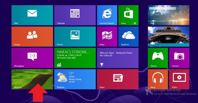 Windows 8 - skrót do pulpitu