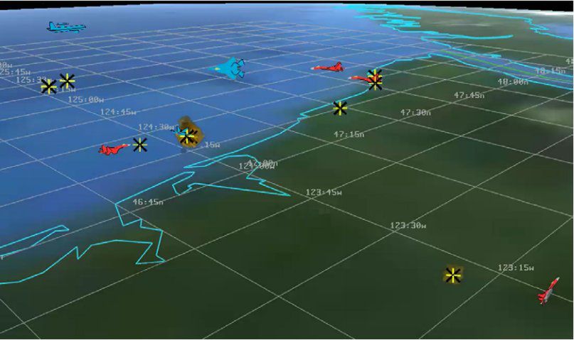 Taktyczny widok misji, w której dowodzi ALPHA