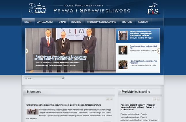 Witryna dostępna pod h2omedia.nazwa.pl/strony/firmowe/kppis – tyle zostało PiS-owi ze swojej domeny