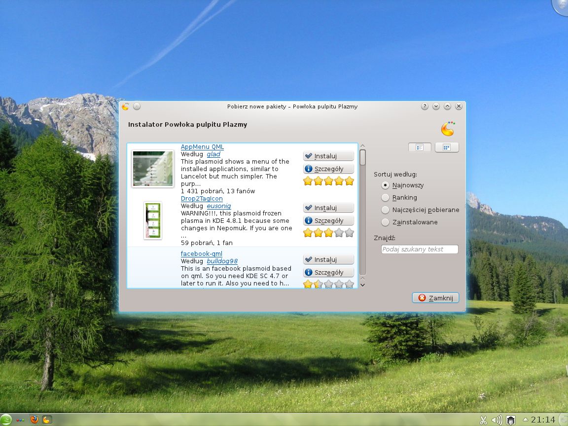 AppMenu QML - alternatywa dla domyślnego menu uruchamiania programów w KDE