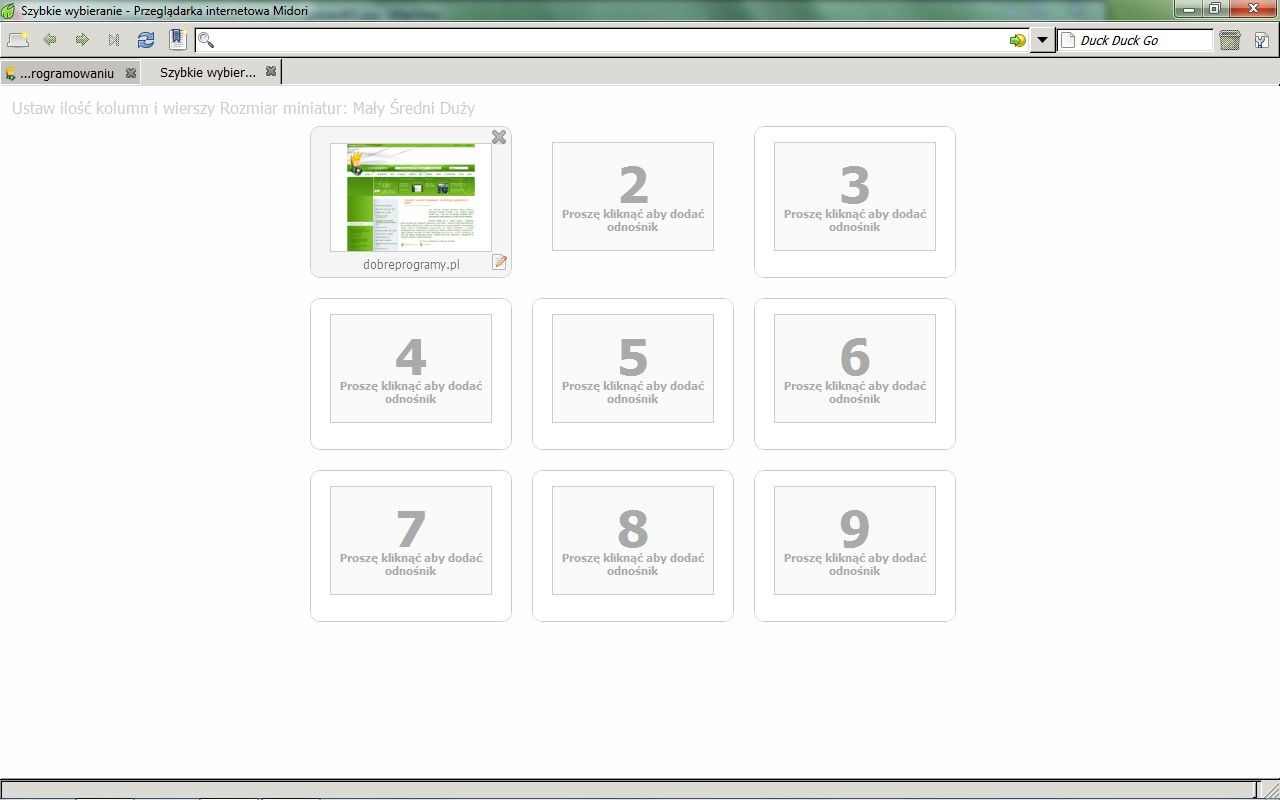 Midori - szybkie wybieranie