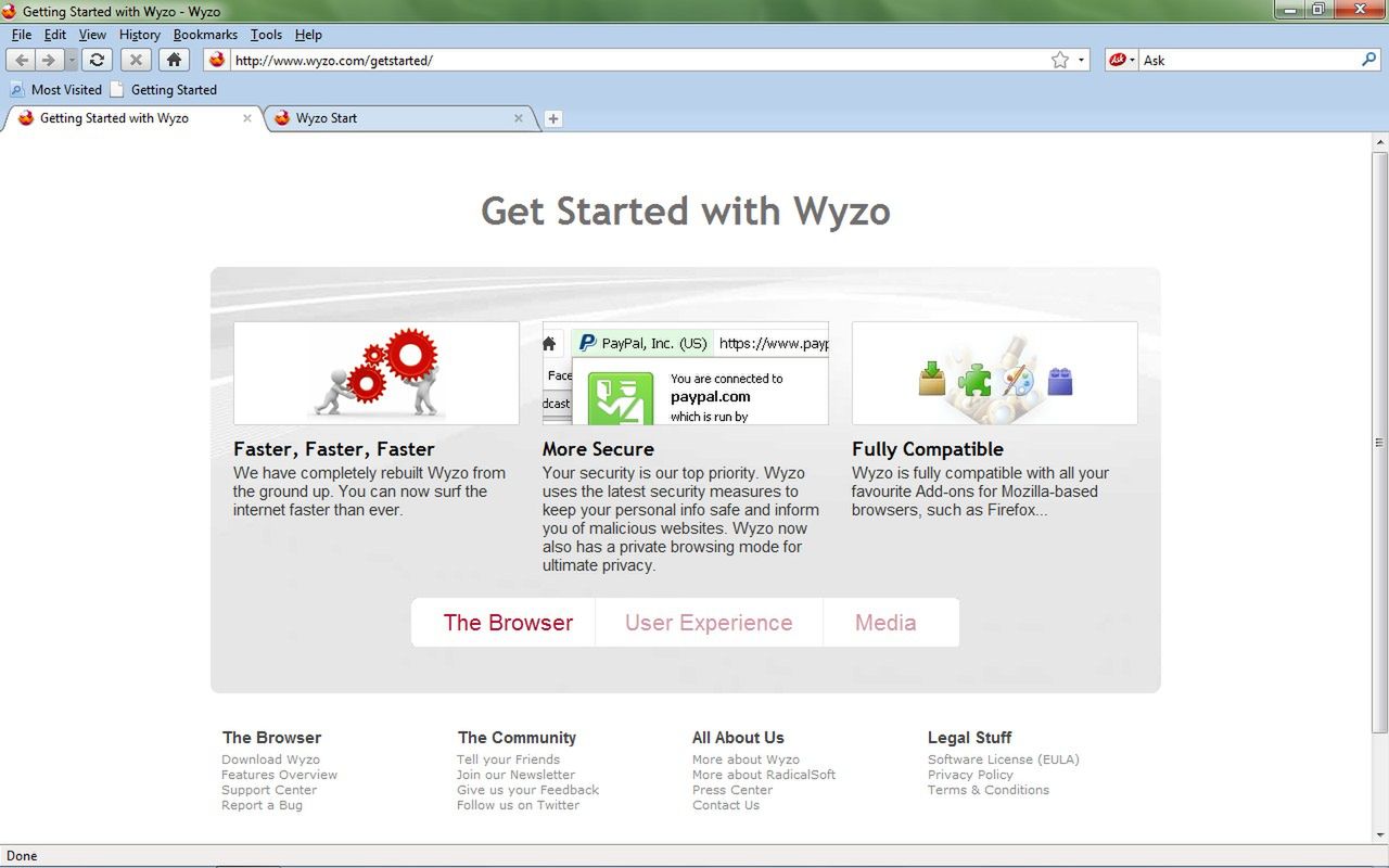 Wyzo - strona startowa