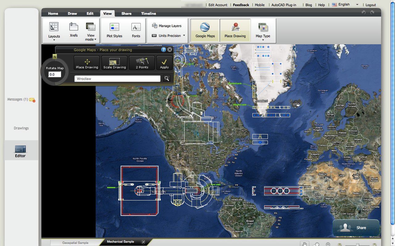 AutoCAD WS - Google Maps