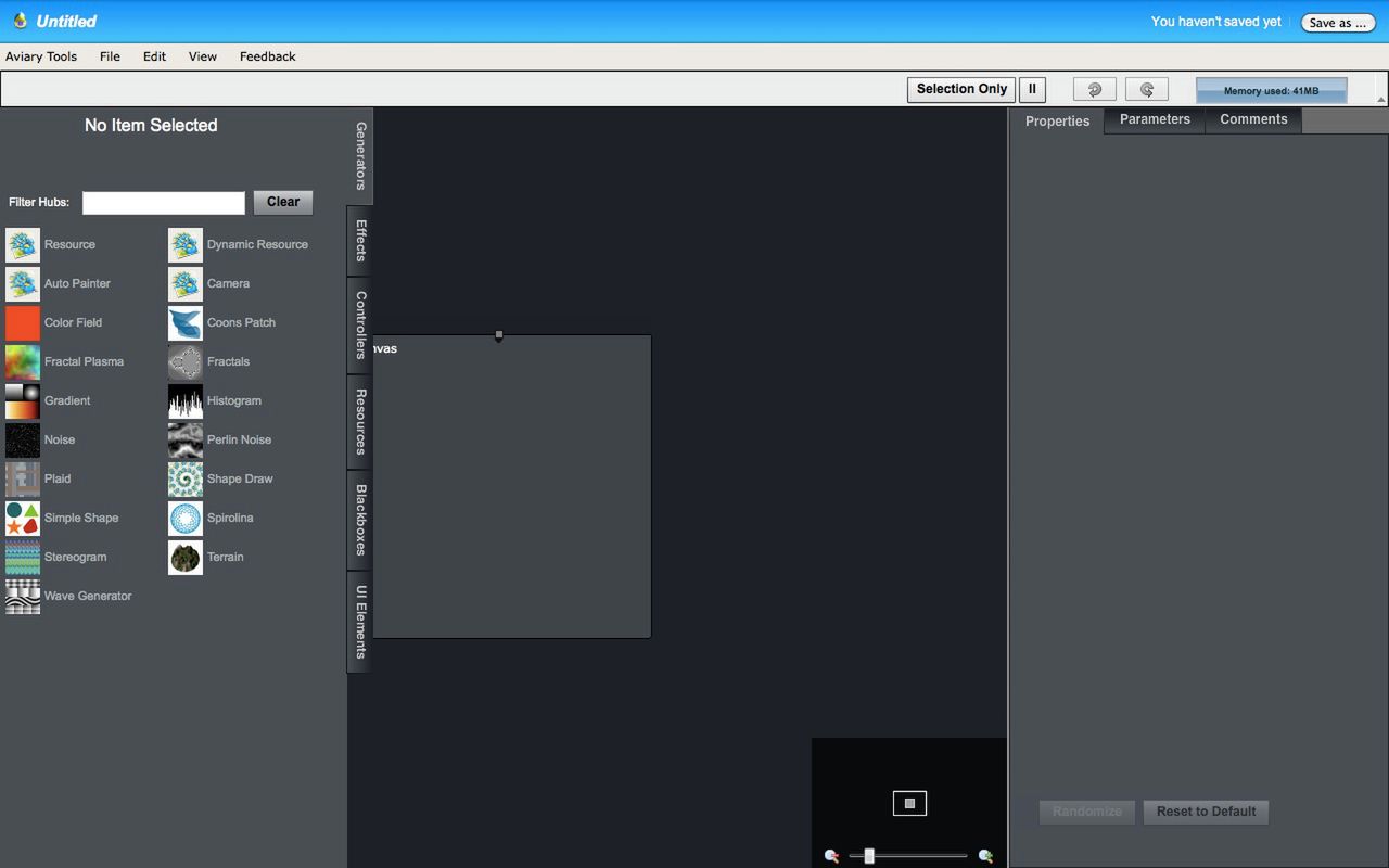 Aviary - Peacock, edytor efektów