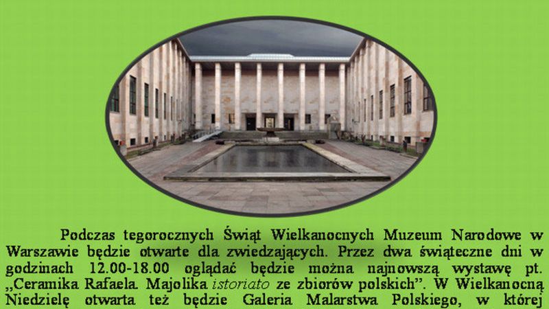 Muzeum Narodowe w święta wielkanocne zaprasza całe rodziny na bezpłatne zwiedzanie