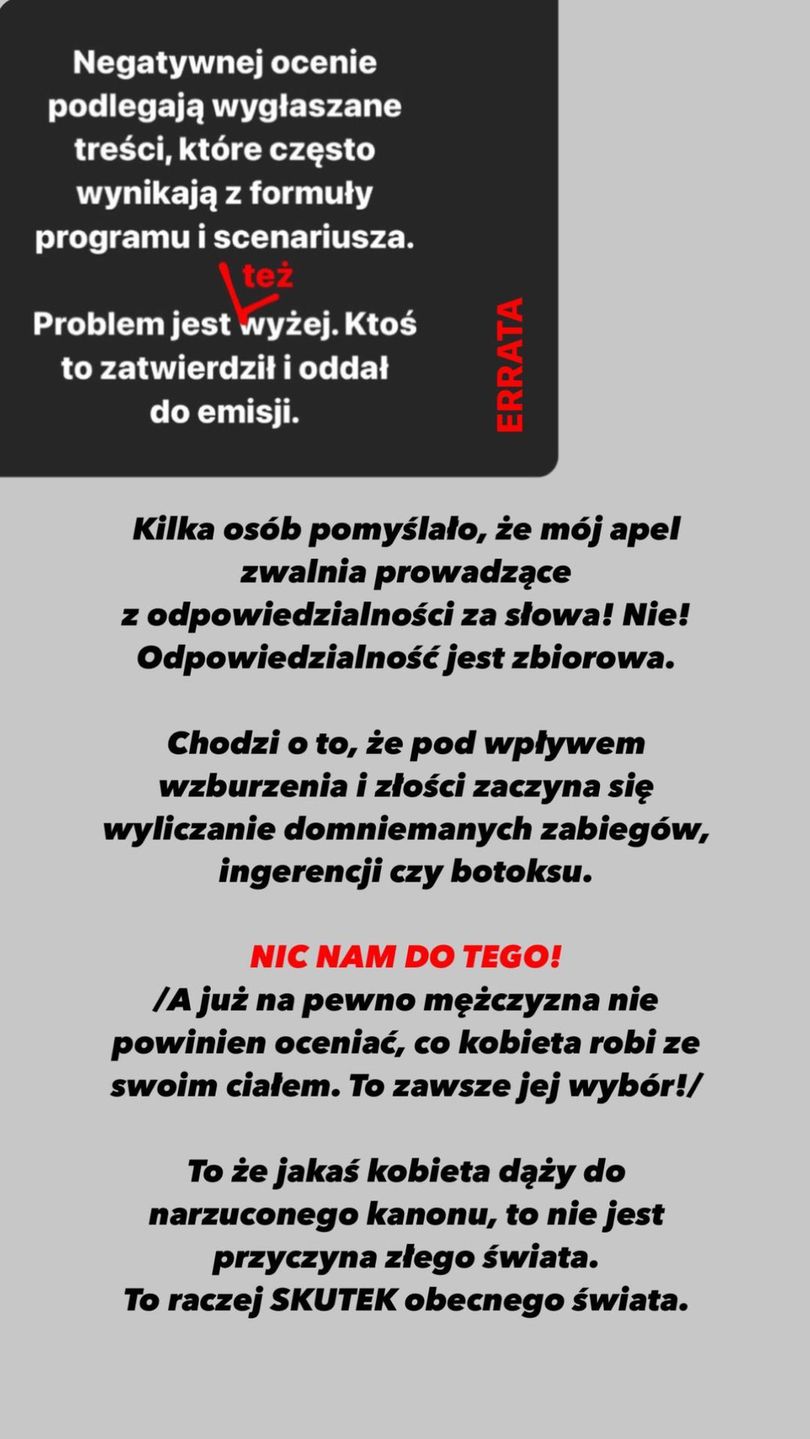 Adam Chowański - relacja na Instagramie ws. programu TVP