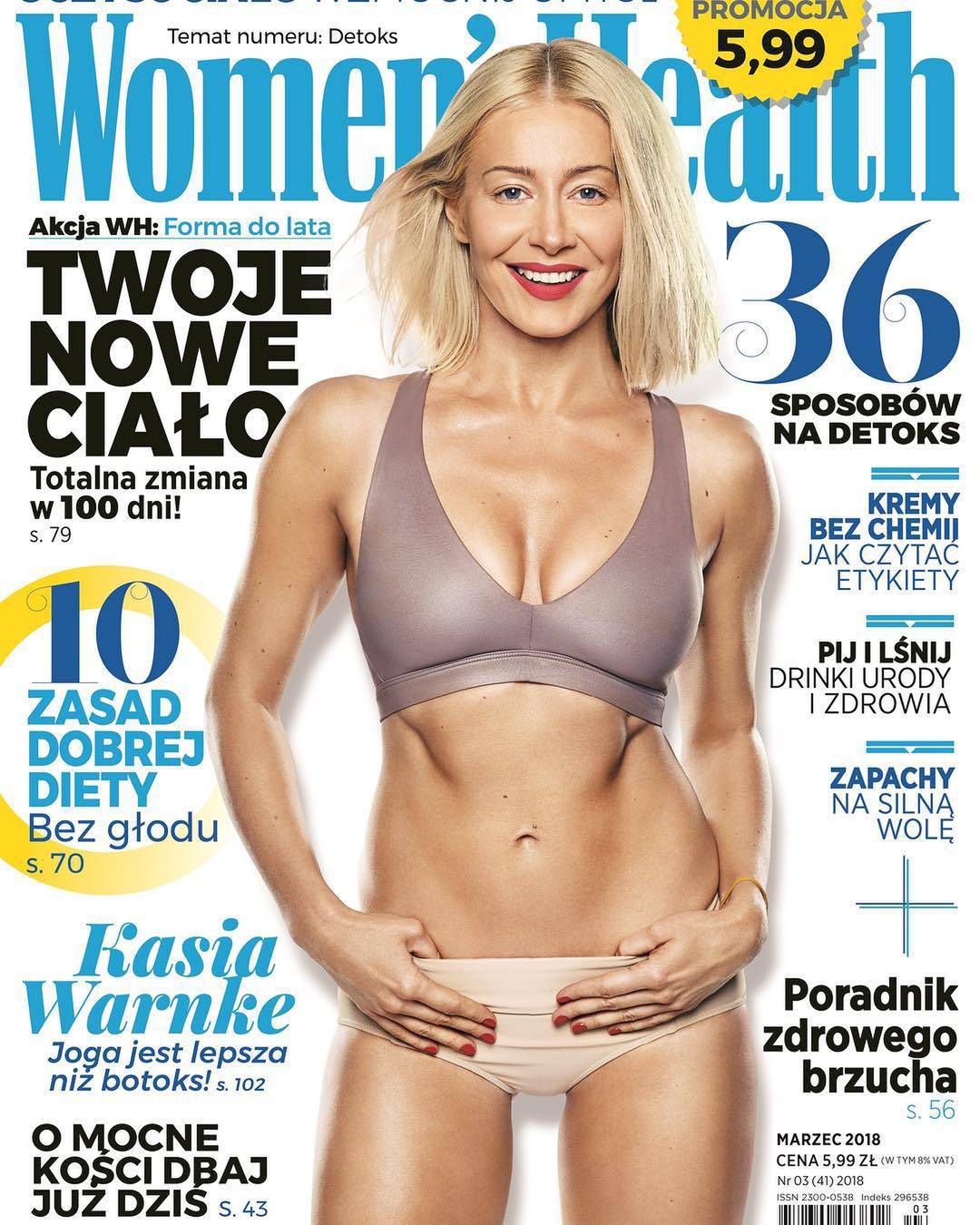 Kasia Warnke – Woman's Health, marzec 2018