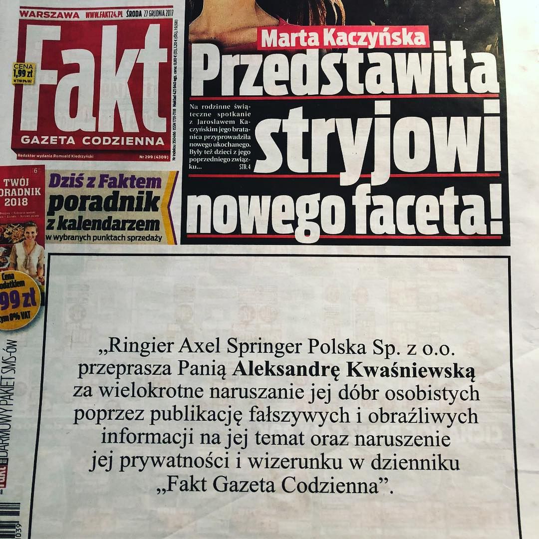 Oświadczenie w sprawie Aleksandry Kwaśniewskiej