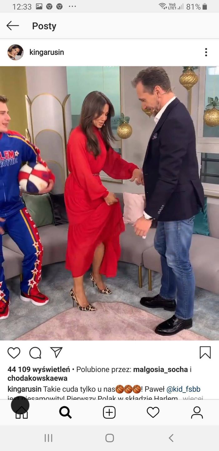 Kinga Rusin w czerwonej sukni w DDTVN