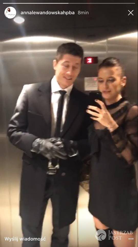 Anna Lewandowska i Rober Lewandowski na świątecznej imprezie Bayern Monachium