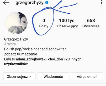 Screen profilu Grzegorza Hyżego