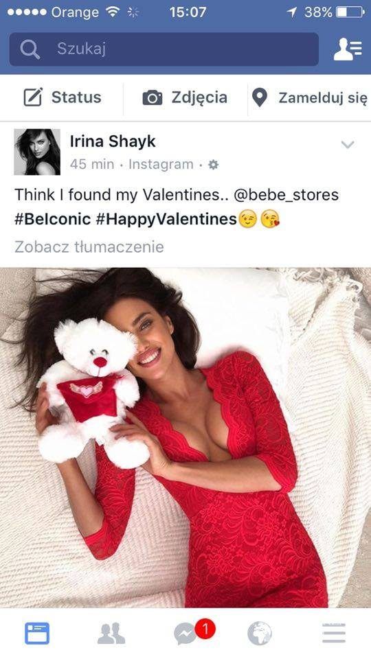 Irina Shayk w Walentynki
