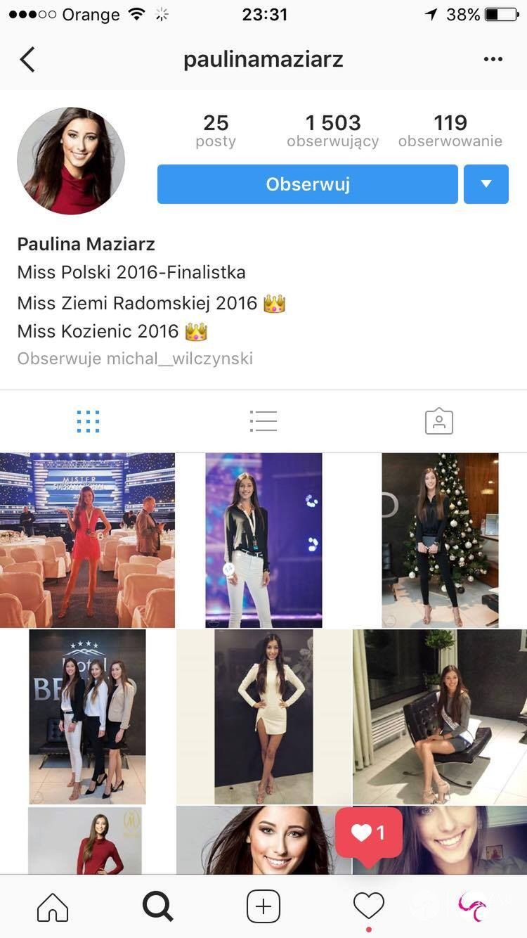 Paulina Maziarz Instagram Miss Polski 2016