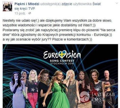 Komentarz zespołu Piękni i Młodzi do wyborów na Eurowizję 2016