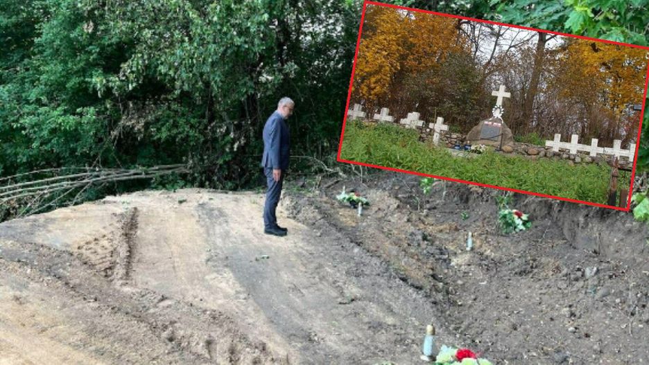 Kwatera żołnierzy AK w Mikuliszkach na Białorusi przed i po zniszczeniu 