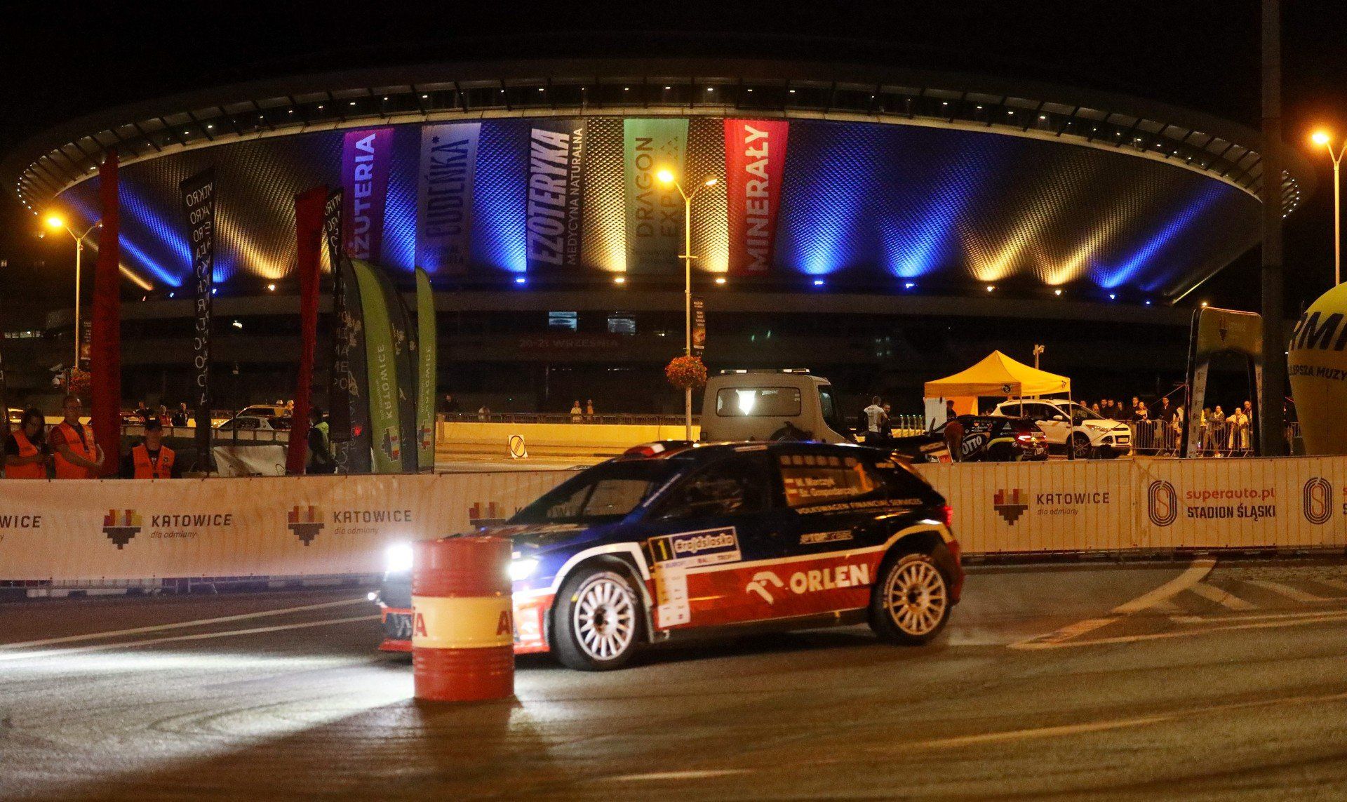 18.09.2025 r. Rajd Śląska - odcinek specjalny GZM Katowice Super Stage. W akcji Mikołaj Marczyk i Szymon Gospodarczyk.