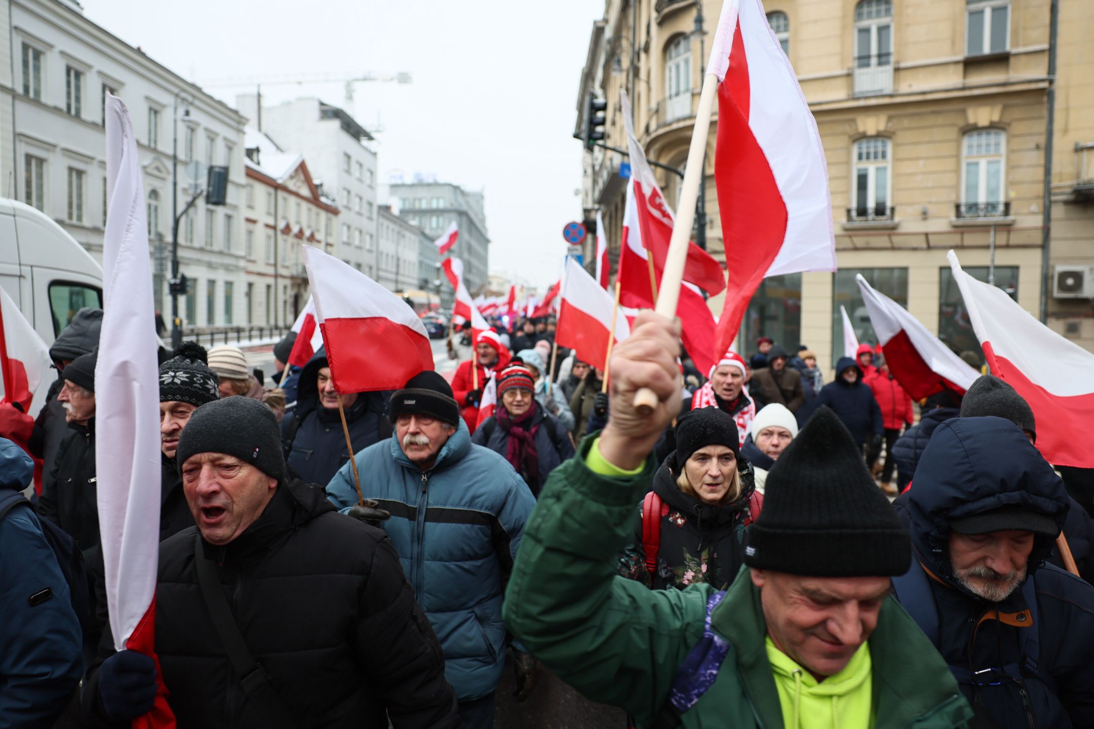Organizowana przez Prawo i Sprawiedliwości manifestacja "Protest Wolnych Polaków" w Warszawie