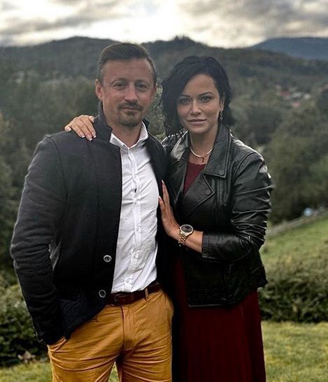 Adam Małysz z żoną Izą na rodzinnej imprezie
