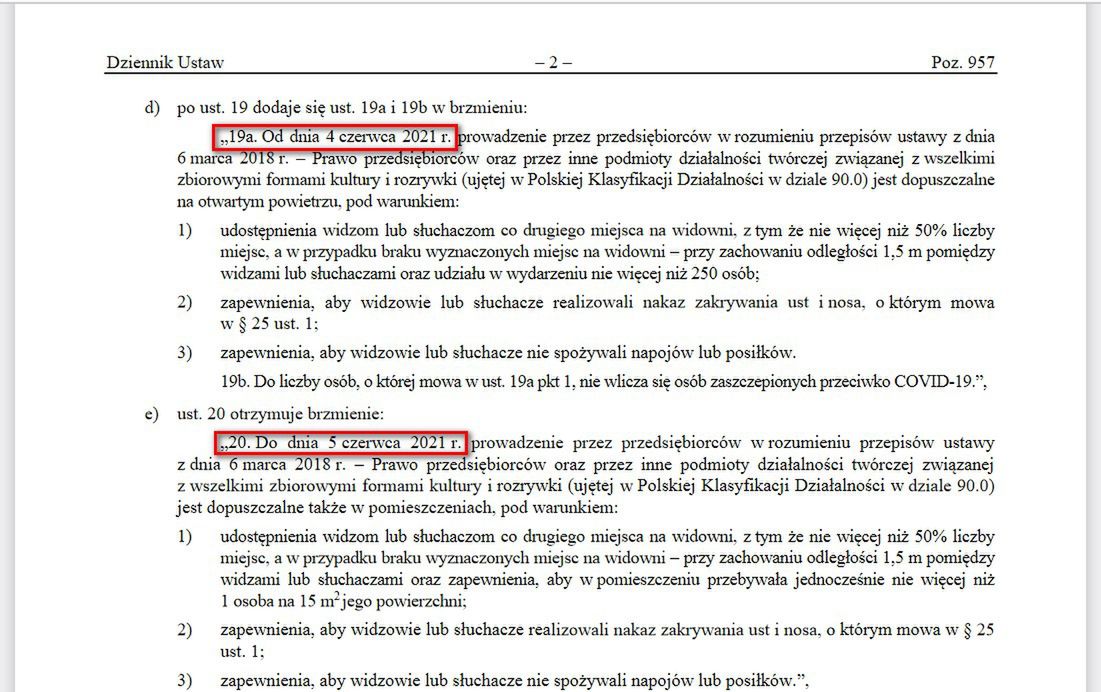 Koncerty będą mogły ruszyć w czerwcu