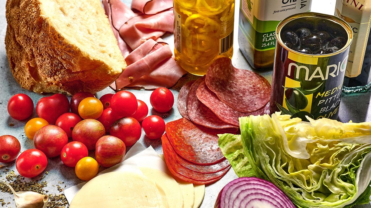WASHINGTON, DC - JULY 22: Ingredients for Italian Sub Salad for Dinner in Minutes column in Food photographed on July 22, 2025 in Washington, D.C. (Photo by Peggy Cormary; food styling by Lisa Cherkasky/Both for The Washington Post via Getty Images)