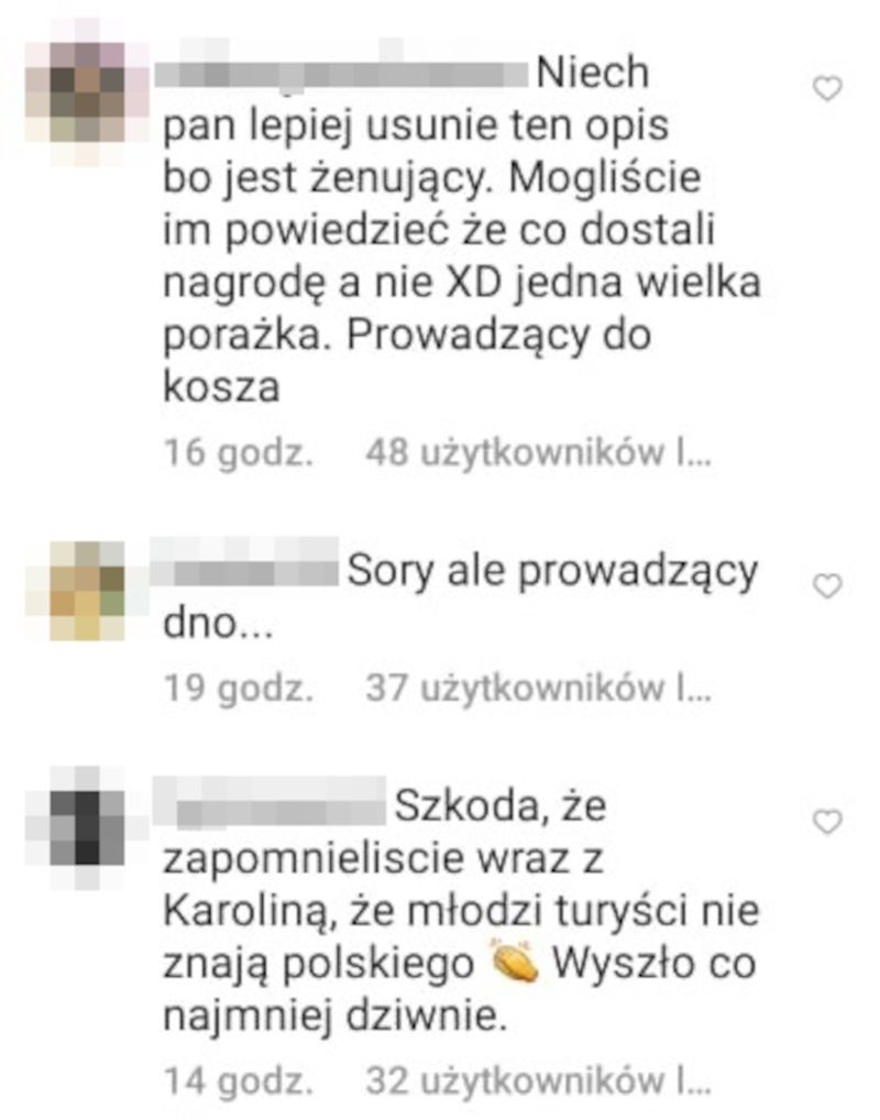 Komentarze pod postem Macieja Dowbora o Maneskin