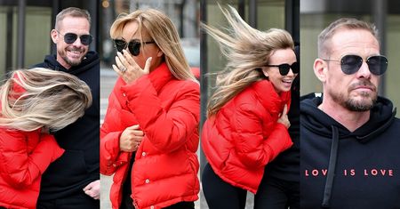 Joanna Przetakiewicz walczy z wiatrem pod studiem "Dzień Dobry TVN" (ZDJĘCIA)