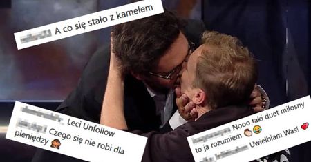 Skrajne komentarze po pocałunku Wojewódzkiego i Stuhra. "TYM ZDJĘCIEM PLOTEK NIE UCISZYSZ"