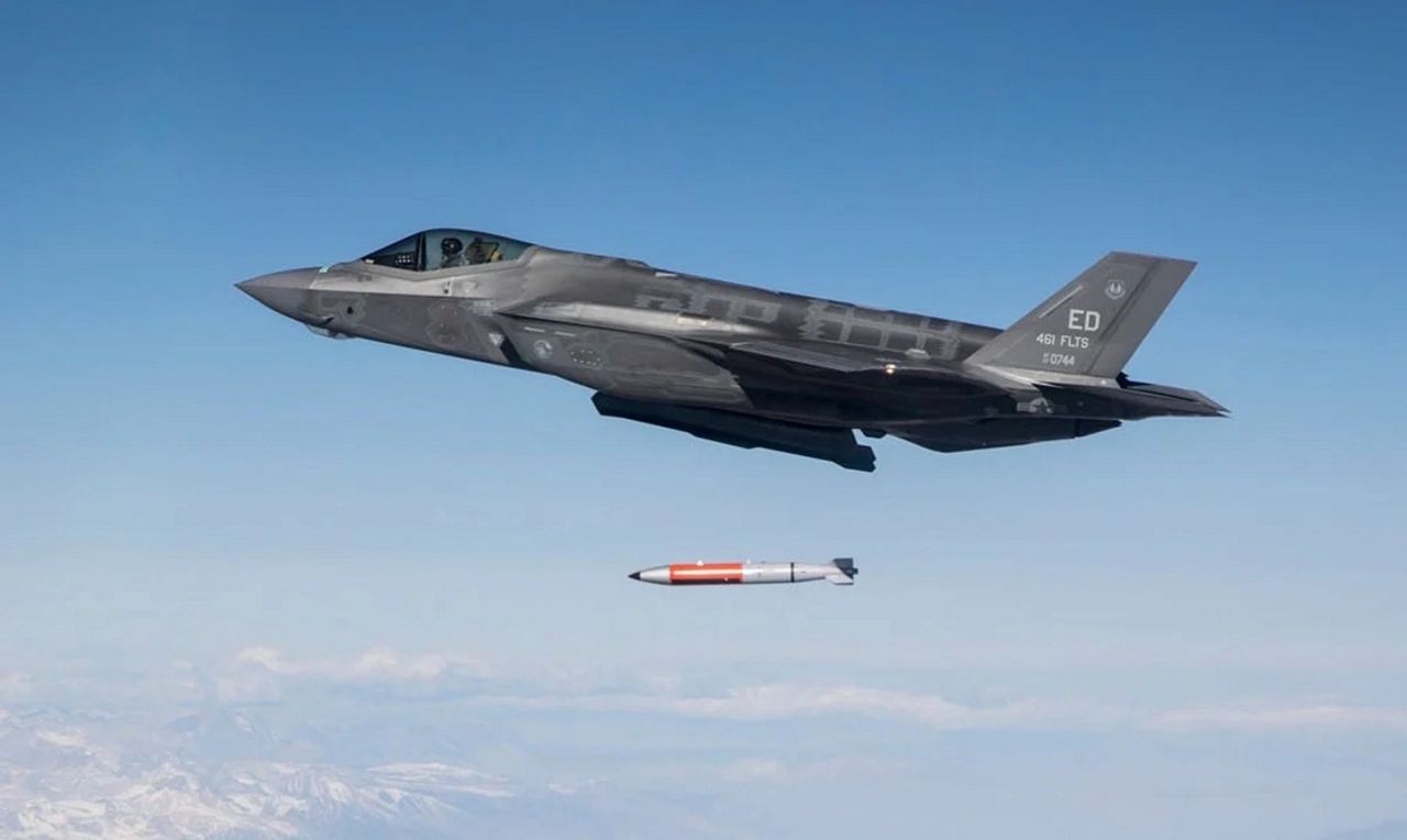 F-35A during a B61-12 bomb test