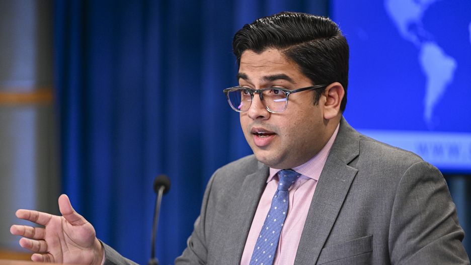 WASHINGTON D.C., UNITED STATES - MAY 15: US State Department Deputy Spokesman Vedant Patel speaks during the daily press briefing at the State Department in Washington, United States on May 15, 2023. (Photo by Celal Gunes/Anadolu Agency via Getty Images)