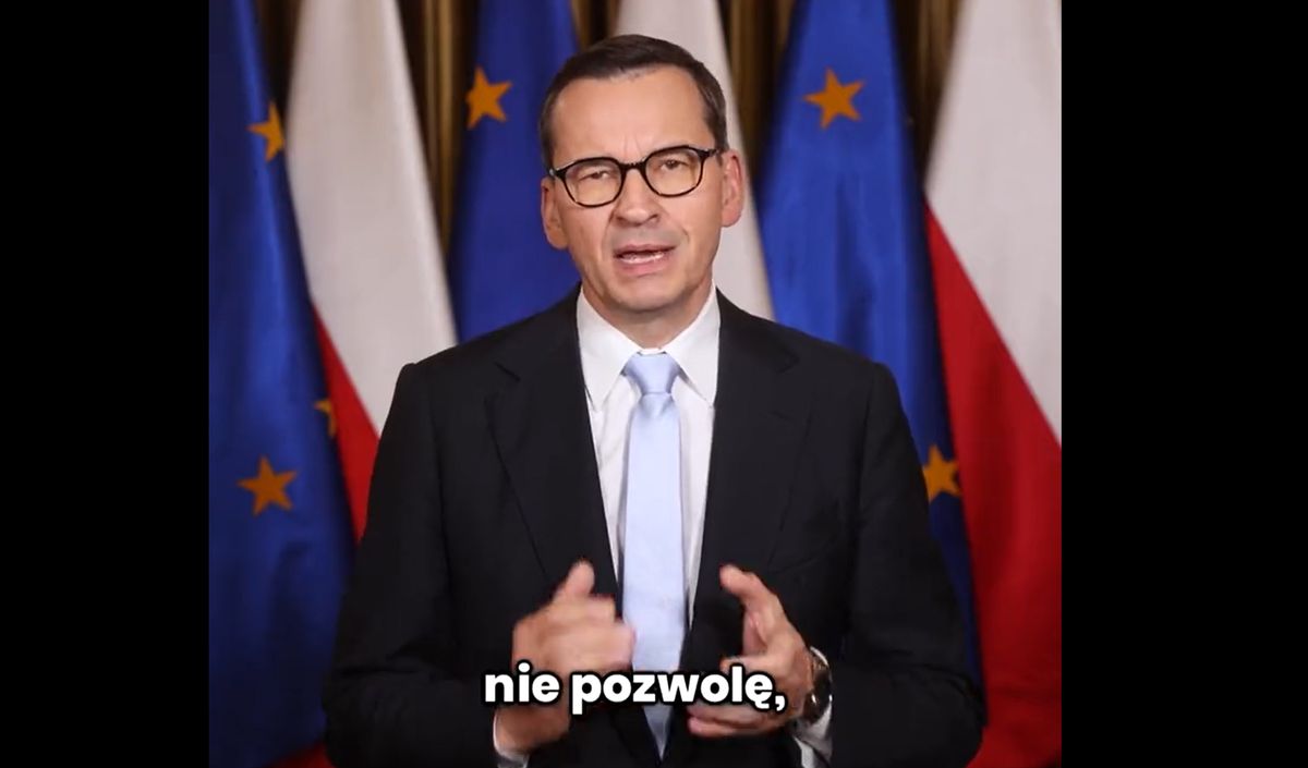 Premier Mateusz Morawiecki zamieścił na Twitterze nagranie, w którym wezwał Manfreda Webera do debaty