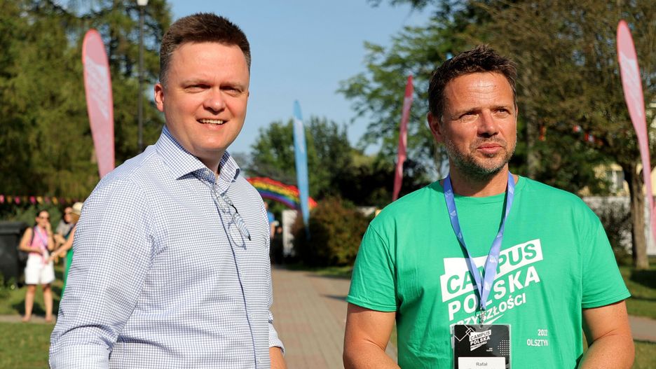 Szymon Hołownia i Rafał Trzaskowski