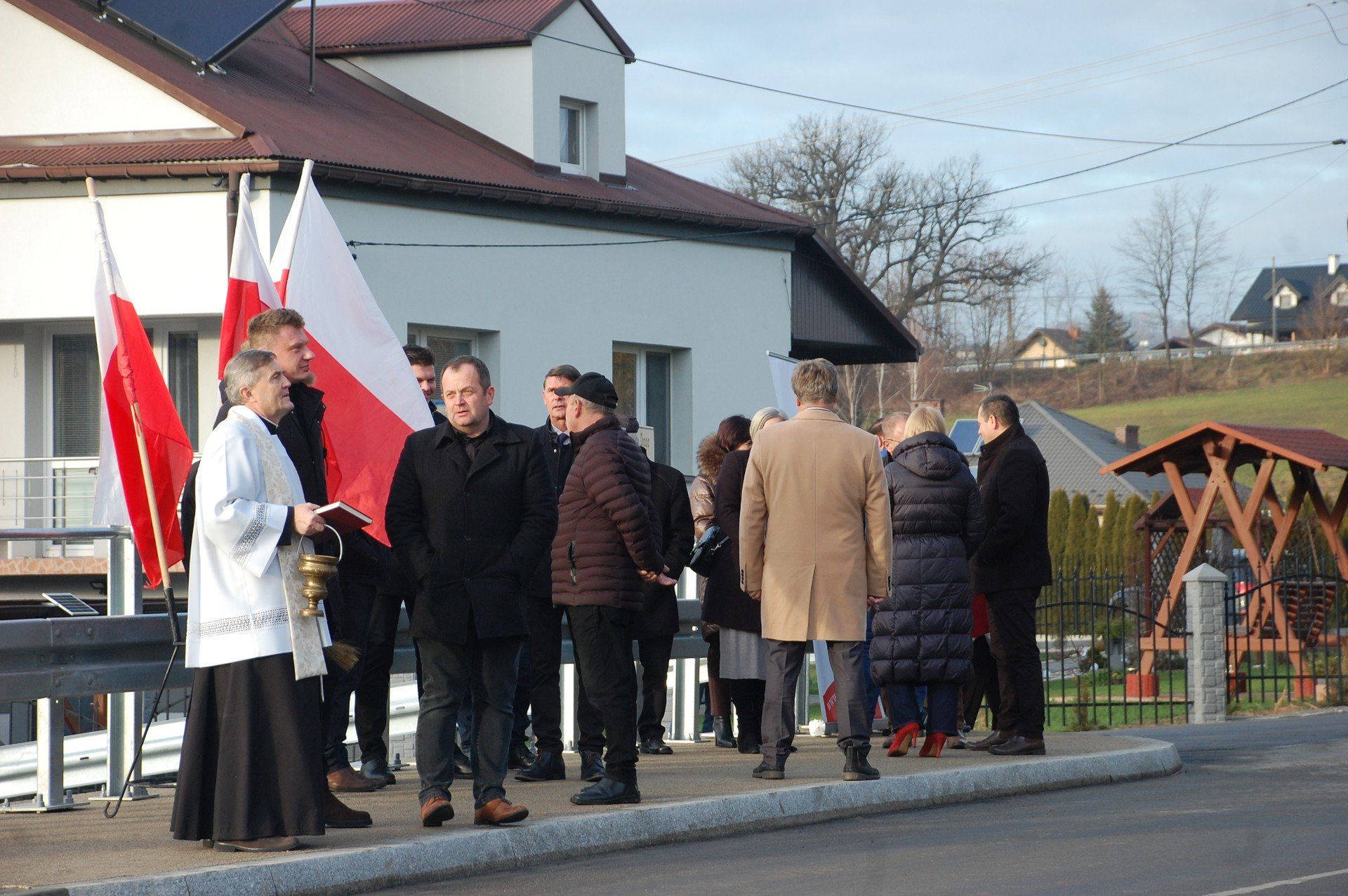 Otwarcie nowego mostu na potoku Bieździada w Bieździadce