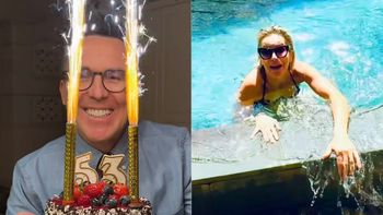 Maciej Kurzajewski szczerzy się urodzinowo zza petard na torcie, a Smaszcz z basenu przypomina, że "JEST KOBIETĄ PO PRZEJŚCIACH" (FOTO)