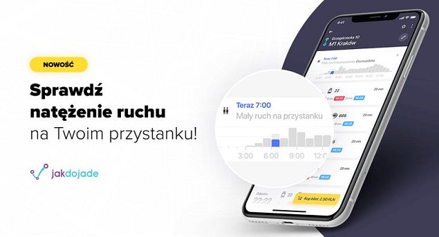 Aplikacja Jakdojade pokaże natężenie ruchu na przystankach