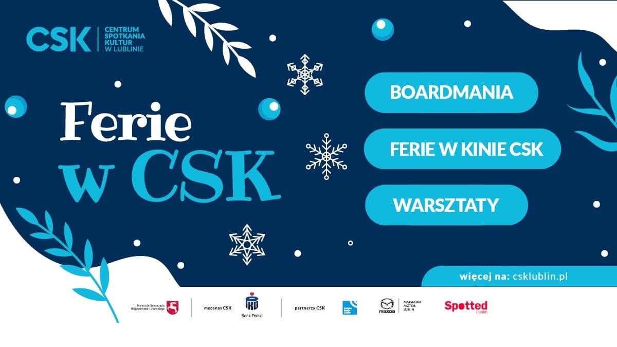 grafika z napisem Ferie w CSK