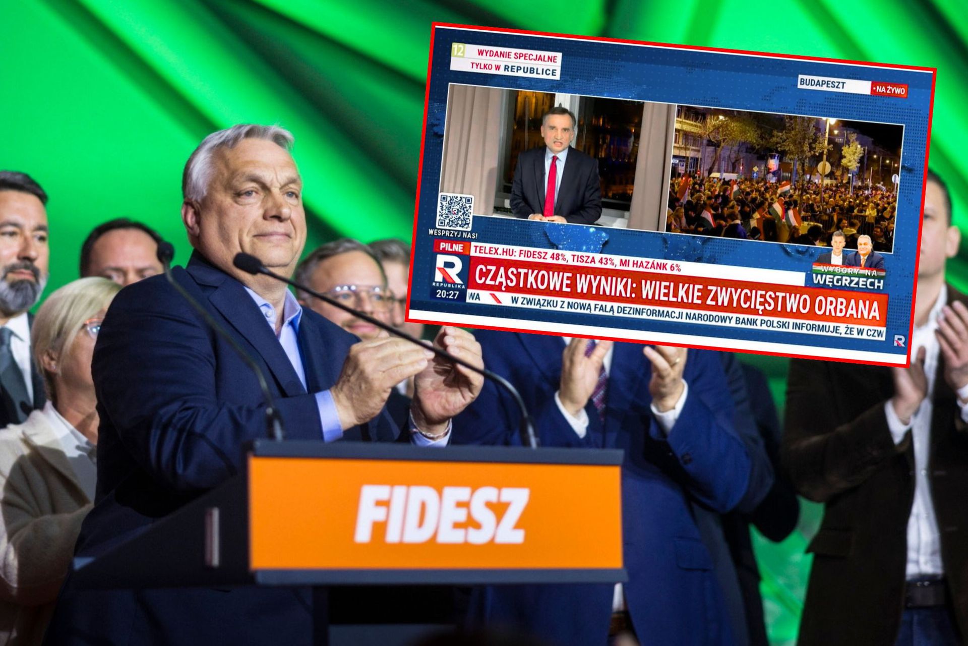 TV Republika. "Wielkie zwycięstwo Orbana" zniknęło z ekranu