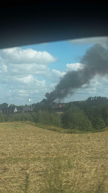 Pożar na terenie Przedsiębiorstwa Gospodarowania Odpadami w Kobiernikach