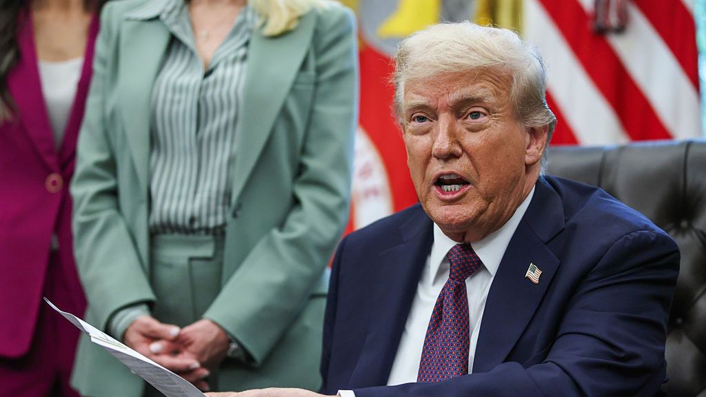 Trump Sends Troops To Memphis, Says Chicago Is 'Probably Next'
US President Donald Trump during a memorandum signing in the Oval Office of the White House in Washington, DC, US, on Monday, Sept. 15, 2025. Trump approved a National Guard deployment to Memphis, expanding the federal government's efforts to crack down on what he has cast as out-of-control crime in Democratic-run cities. Photographer: Samuel Corum/Sipa/Bloomberg via Getty Images
Bloomberg
2025uspolitics, north american, u.s. government, us, united states of america, the white house, americas, government news, u.s.a., american