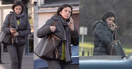 Rusin bez makijażu wychodzi z restauracji