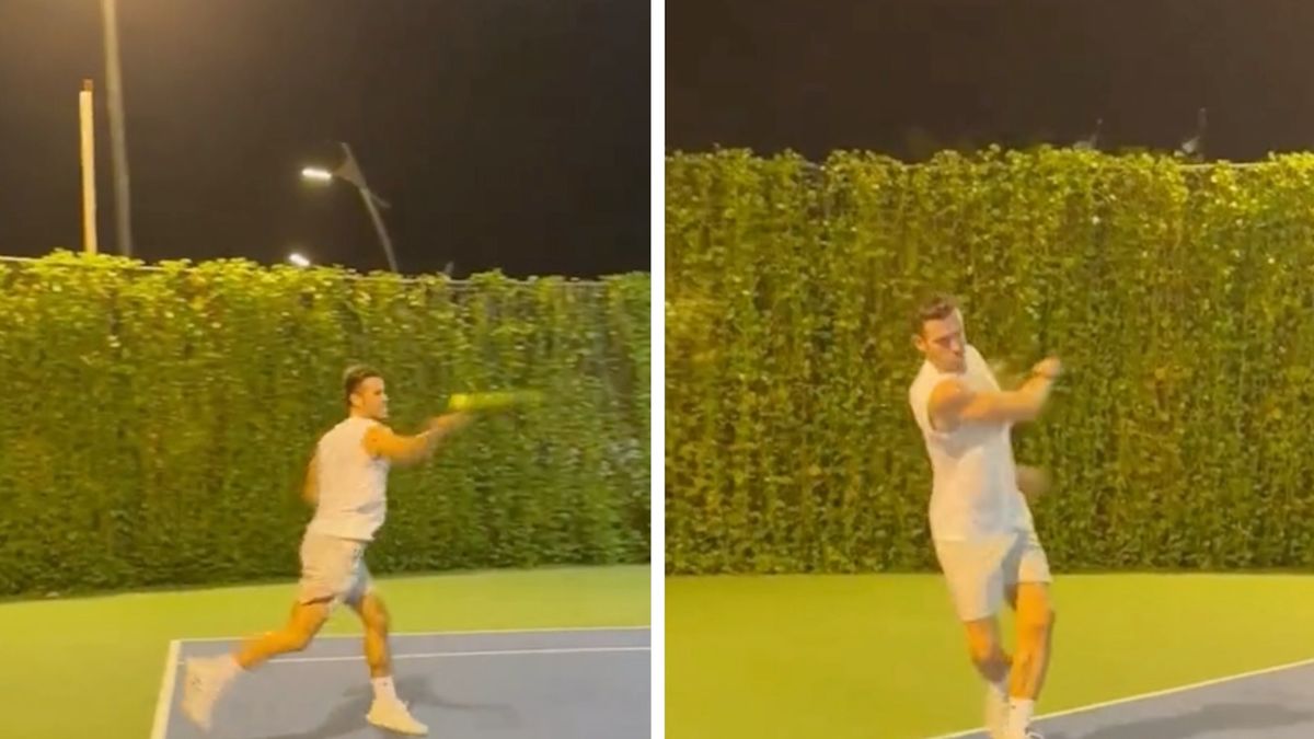 Gareth Bale na korcie tenisowym