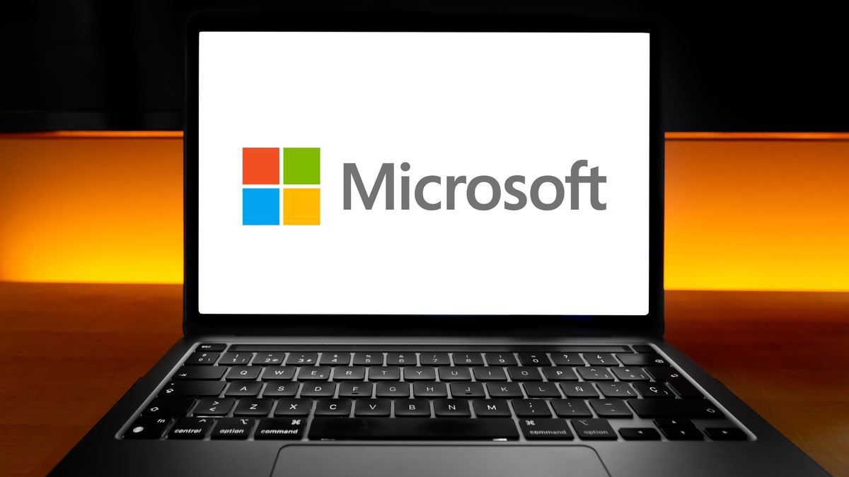 The Microsoft Corporation logo, the American multinational corporation and technology company best known for its Windows operating system software, appears on a MacBook in Barcelona, Spain, on February 10, 2025. (Photo by Joan Cros/NurPhoto via Getty Images)