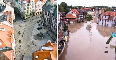 Kłodzko i Lądek Zdrój przed i po powodzi. Nagrania mrożą krew w żyłach