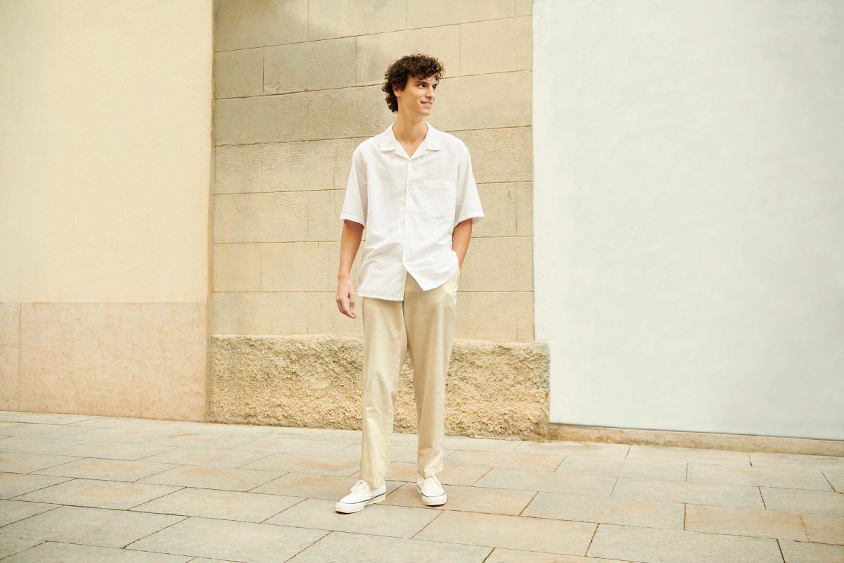 M Solo shot cotton linen shirt